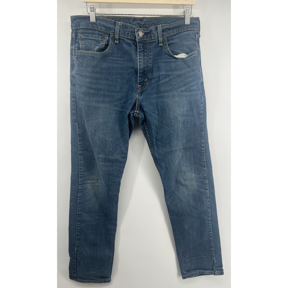 Levis 502 Taper Fit Jeans Tagged 33/32 Measure 34/30 Mid Wash Stretch Denim